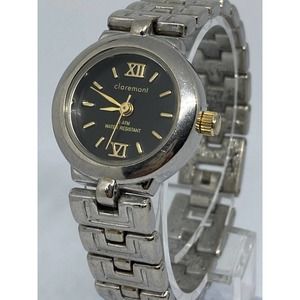 Claremont Women’s Stainless Steel Black Dial 100FT W/R Bracelet Watch 56-145